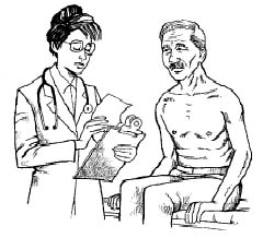 Man being examined by doctor