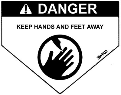 Danger Label: Keep Hands and Feet Away