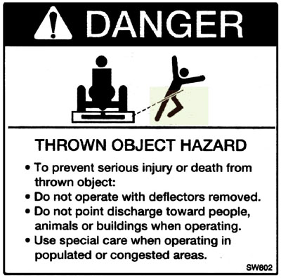 Thrown Object Hazard Label