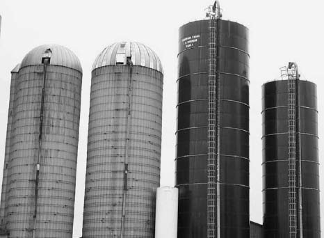 photograph of silos