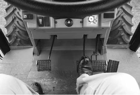 photograph of foot pedals on a tractor