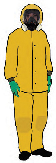 graphic PPE suit