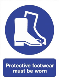Protective footwear sign