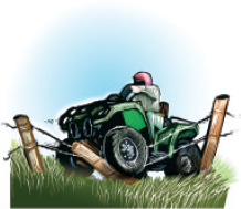 Tractor colliding with fence
