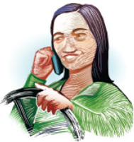 Woman driving while on her mobile