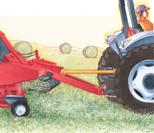 child using a tractor and PTO-powered implements
