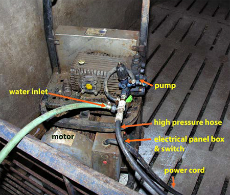 This is a picture of the parts of the pressure washer