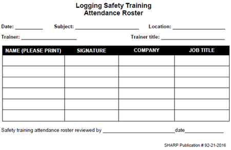 Trainining roster example