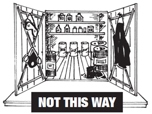 Not this way- do not store PPEs with chemicals and pesticides