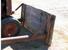Figure 3. Close view of incident tractor showing home-made push blade attachment