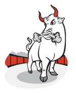 illustration of irritated bull