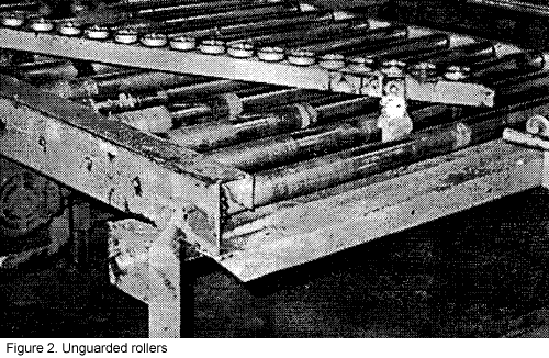 Figure 2. Photograph of Unguarded rollers
