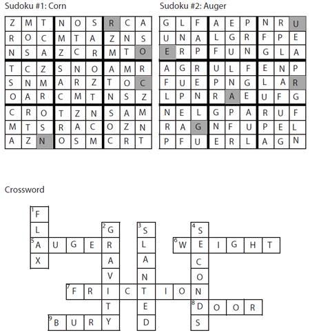 Sudoku answers and crossword answers