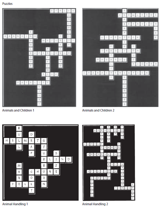 crossword puzzle answers