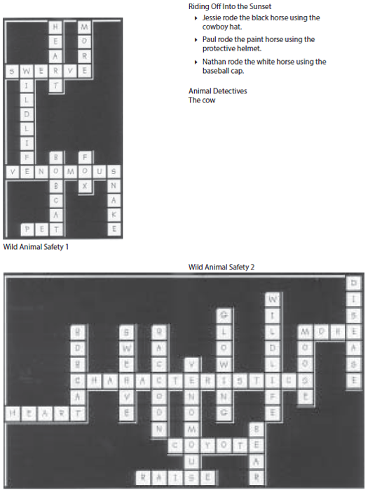 crossword puzzle answers