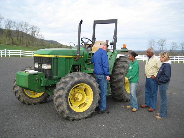 Tractor and people