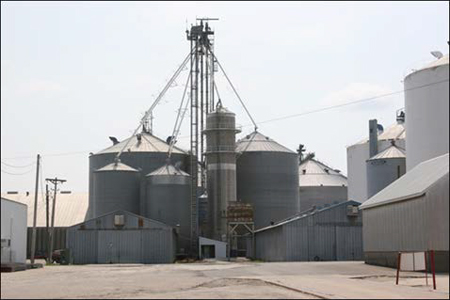 Photo of a grain storage facility