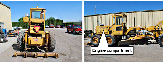 these are pictures of the motor grader from the year and side