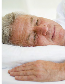 man sleeping on a pillow