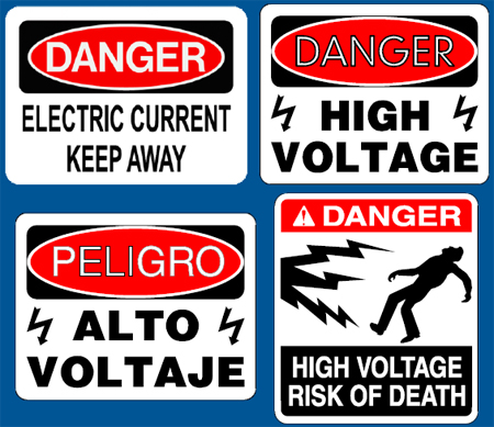 voltage danger signage