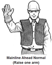Mainline Ahead Normal (Raise one arm)