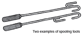 Two examples of spooling tools
