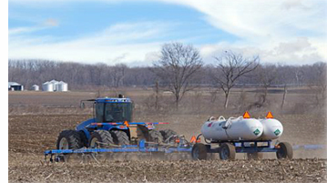 tractor applying annhydrous ammonia