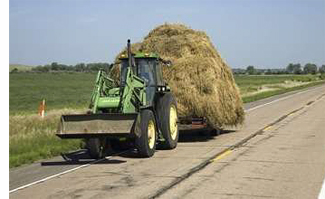 large tractor on the road